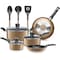 Serenelife Kitchenware Pots & Pans Set - Basic Kitchen Cookware, Black Non-Stick Coating Inside, Heat Resistant SLCW11GLD - alternate 1
